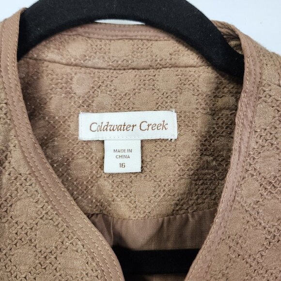 NEW Coldwater Creek Brown Diamond Textured Blazer Jacket Size 16 $129 - Picture 5 of 11